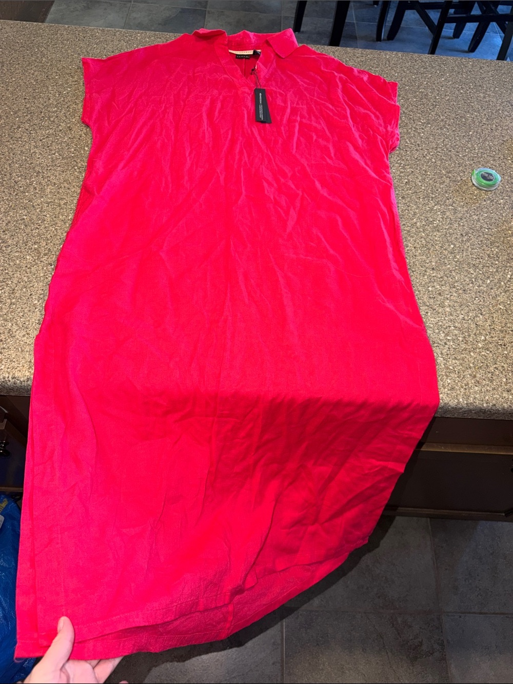 Tahari linen blend shift dress